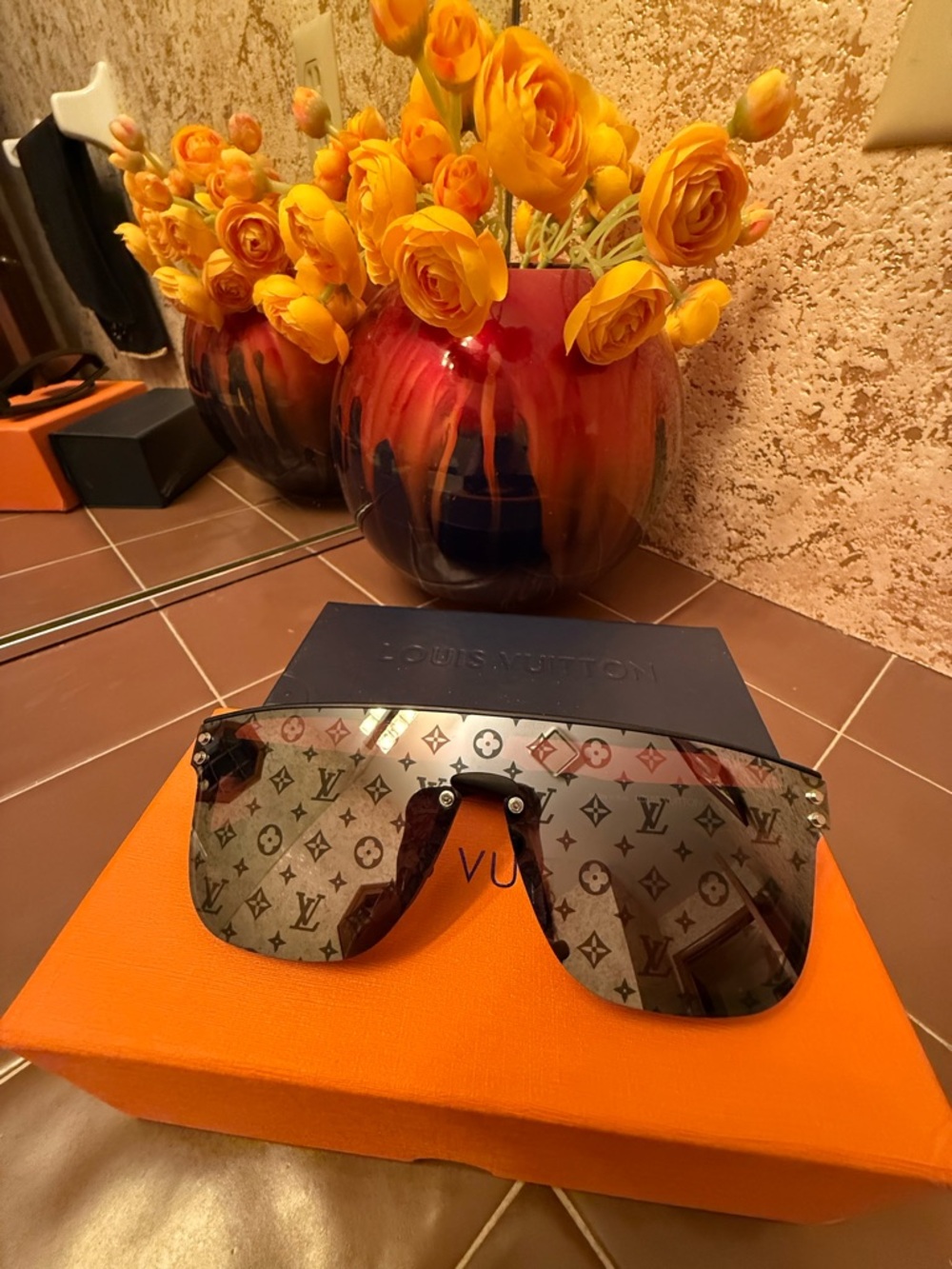 Louis Vuitton Black Monogram Shield Sunglasses